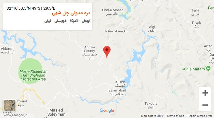 روستای دره مدولی چل شهی بر روی نقشه