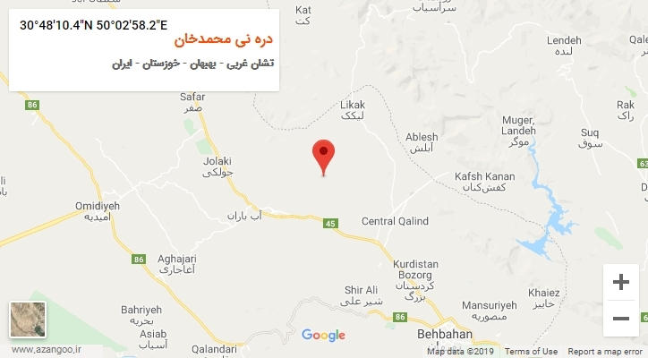 روستای دره نی محمدخان بر روی نقشه