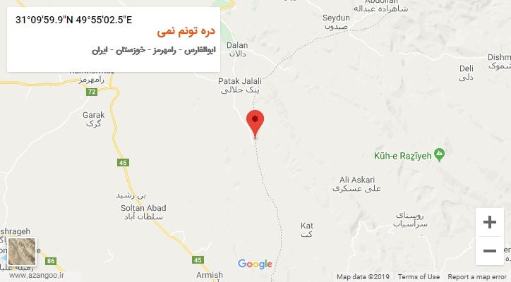 روستای دره تونم نمی بر روی نقشه