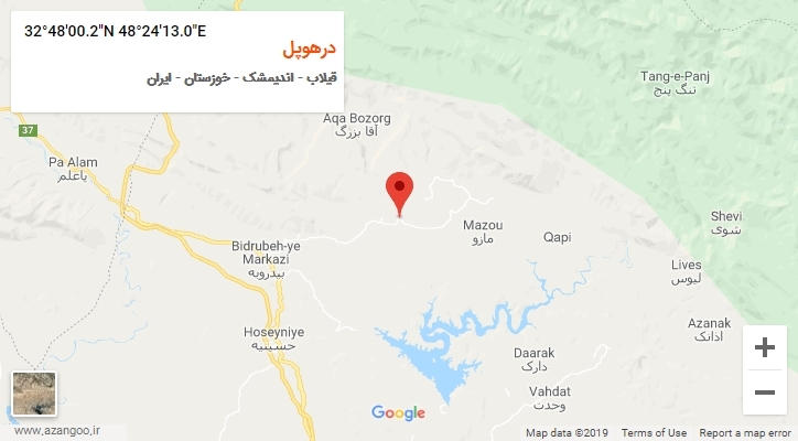 روستای درهوپل بر روی نقشه