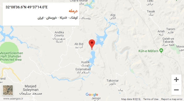 روستای درمله بر روی نقشه