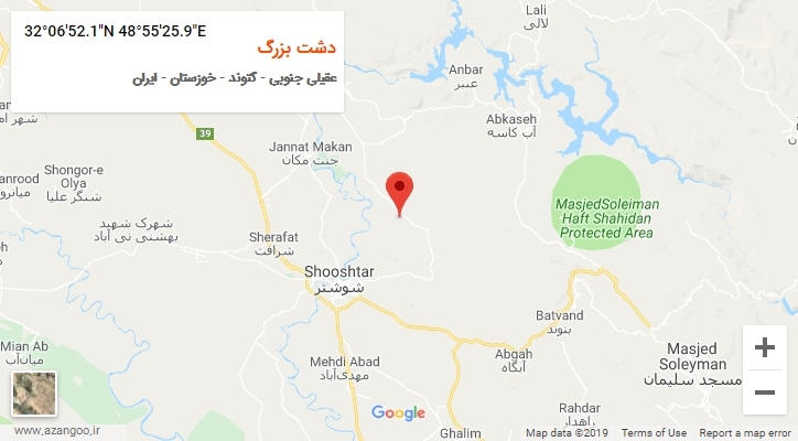 روستای دشت بزرگ بر روی نقشه