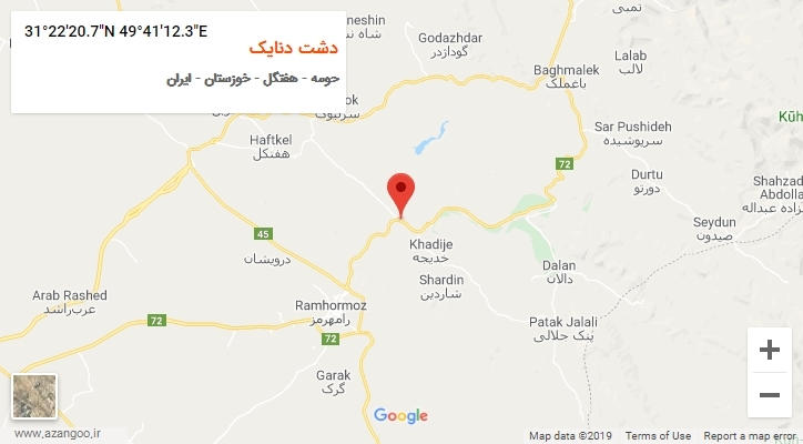 روستای دشت دنایک بر روی نقشه