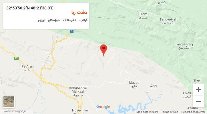 روستای دشت ربا بر روی نقشه