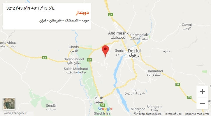 روستای دوبندار بر روی نقشه