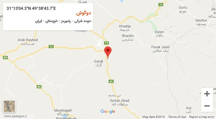 روستای دوگوش بر روی نقشه