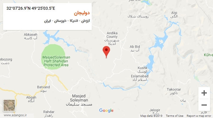 روستای دولیجان بر روی نقشه