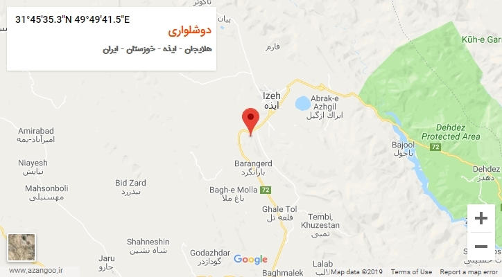 روستای دوشلواری بر روی نقشه