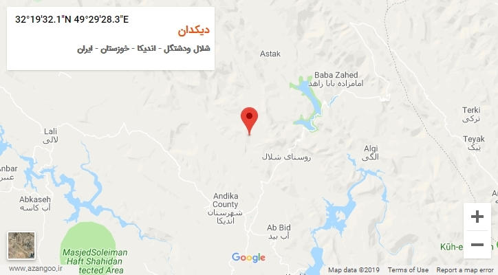 روستای دیکدان بر روی نقشه