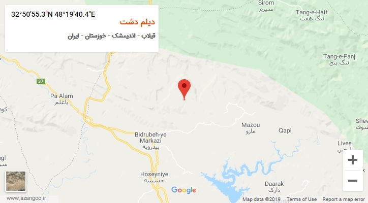 روستای دیلم دشت بر روی نقشه