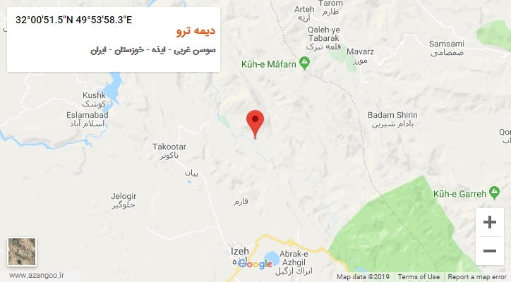 روستای دیمه ترو بر روی نقشه
