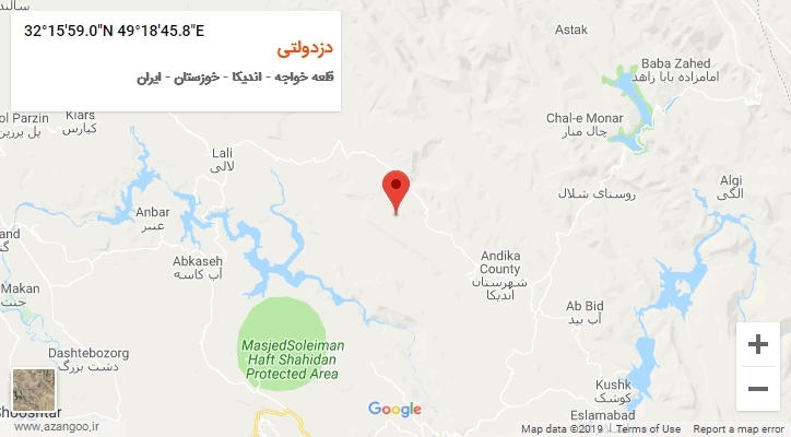 روستای دزدولتی بر روی نقشه