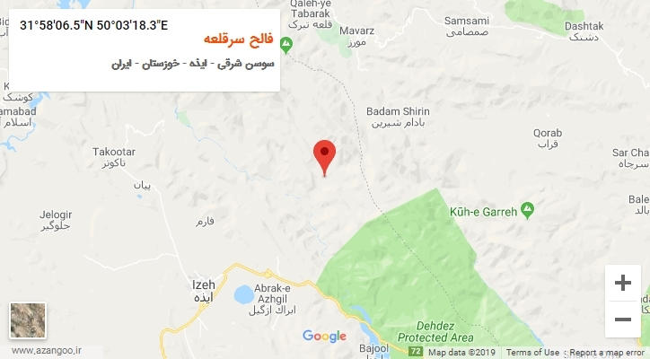 روستای فالح سرقلعه بر روی نقشه