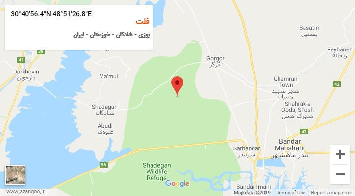 روستای فلت بر روی نقشه