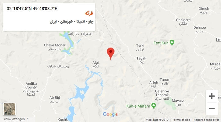 روستای فرگه بر روی نقشه