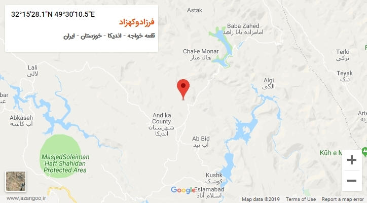 روستای فرزادوکهزاد بر روی نقشه