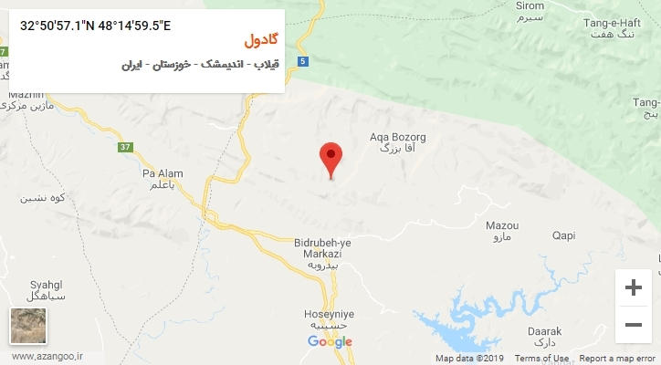 روستای گادول بر روی نقشه