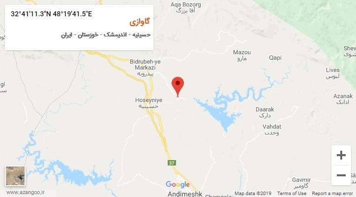 روستای گاوازی بر روی نقشه