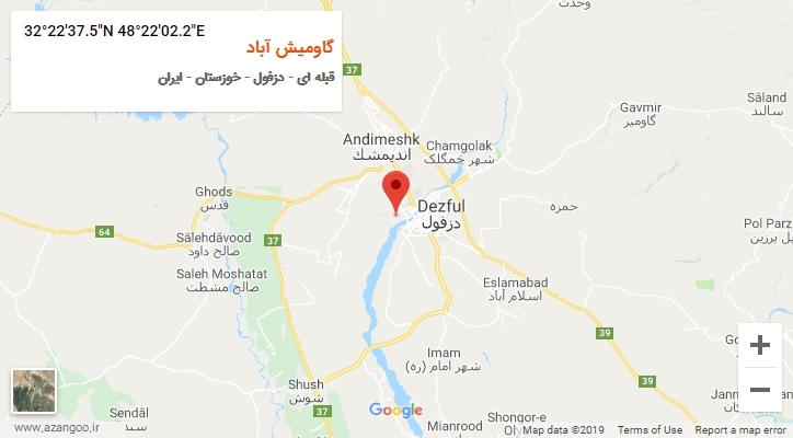 روستای گاومیش آباد بر روی نقشه