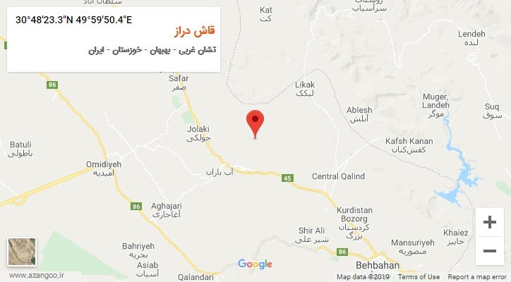 روستای قاش دراز بر روی نقشه