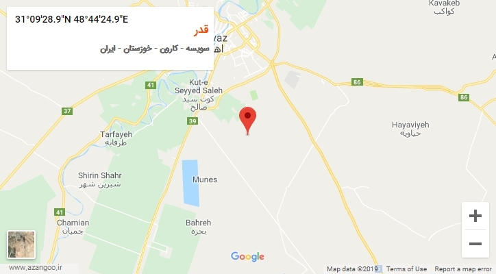 روستای قدر بر روی نقشه