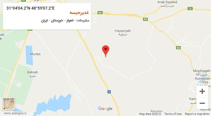 روستای غدیرحبسه بر روی نقشه