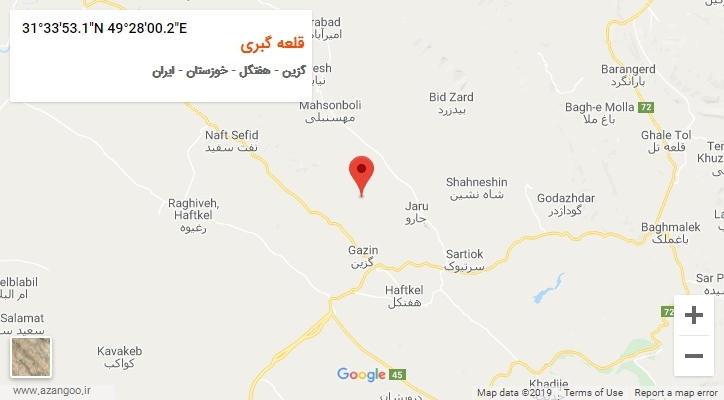 روستای قلعه گبری بر روی نقشه