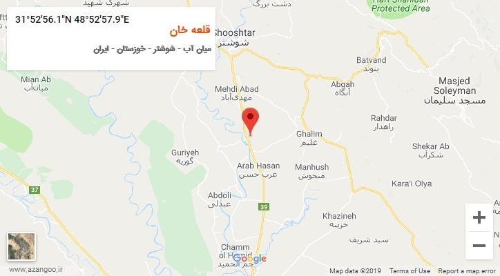 روستای قلعه خان بر روی نقشه