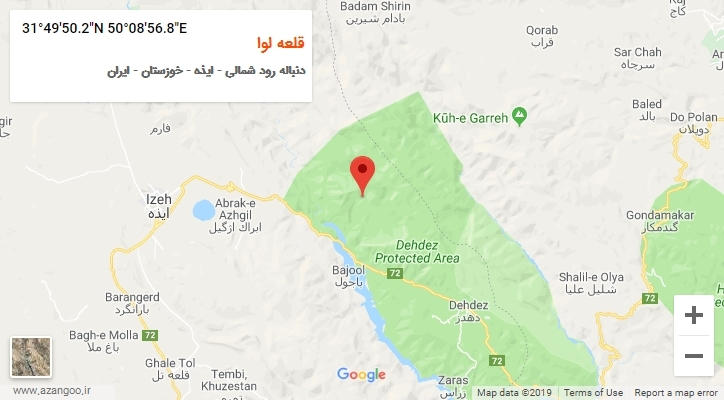روستای قلعه لوا بر روی نقشه