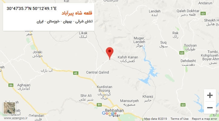 روستای قلعه شاه پیرآباد بر روی نقشه