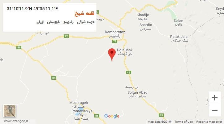روستای قلعه شیخ بر روی نقشه
