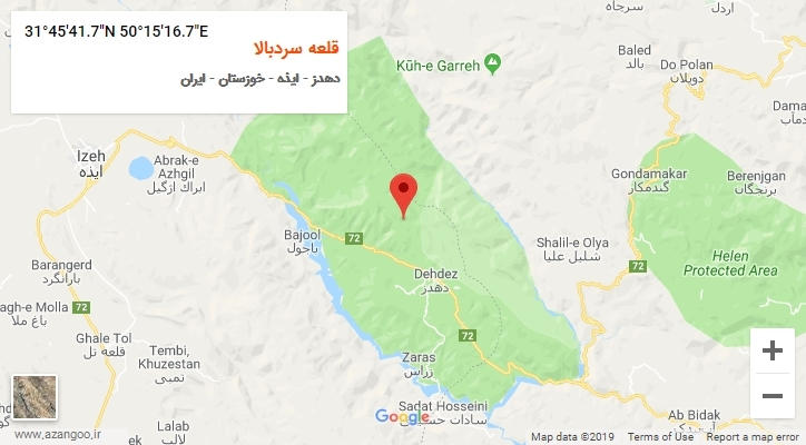 روستای قلعه سردبالا بر روی نقشه