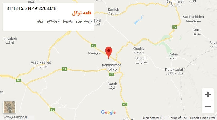 روستای قلعه توکل بر روی نقشه
