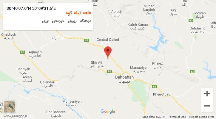 روستای قلعه تیله کوه بر روی نقشه