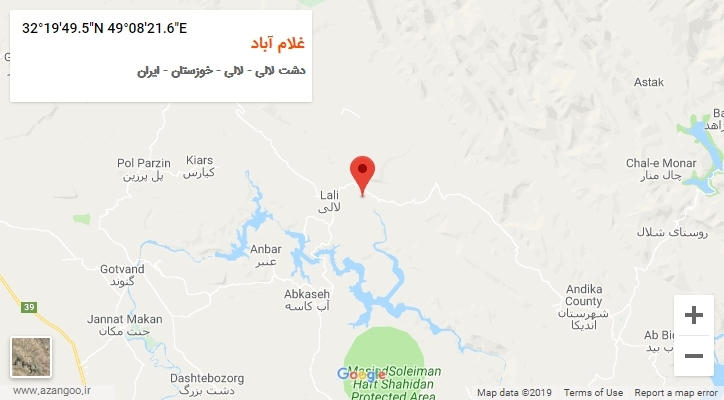 روستای غلام آباد بر روی نقشه