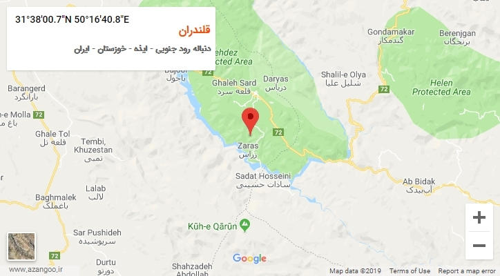 روستای قلندران بر روی نقشه