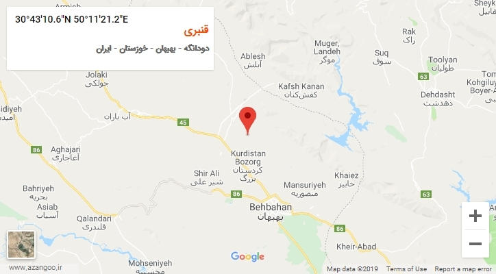 روستای قنبری بر روی نقشه