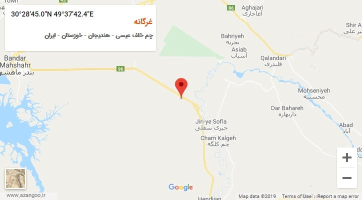 روستای غرگانه بر روی نقشه