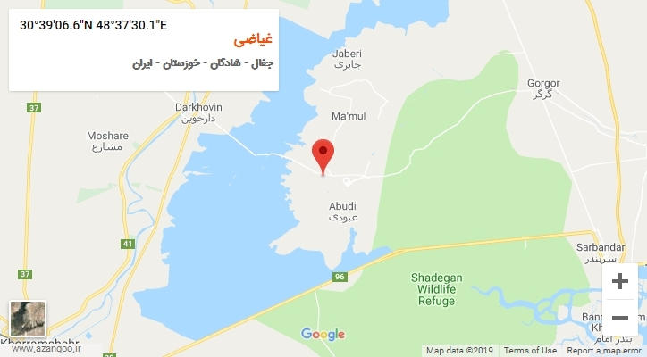 روستای غیاضی بر روی نقشه