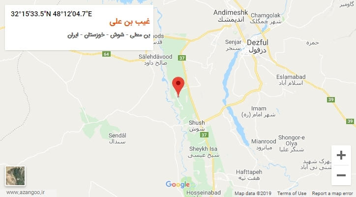 روستای غیب بن علی بر روی نقشه