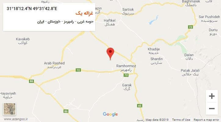 روستای غزاله یک بر روی نقشه