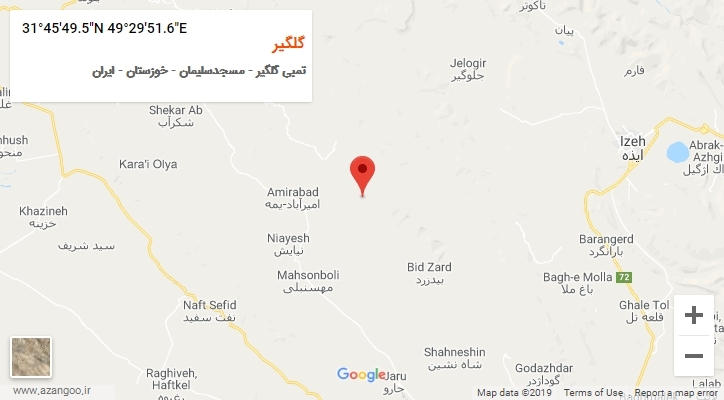 روستای گلگیر بر روی نقشه