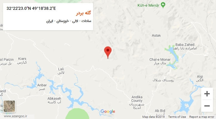 روستای گله بردر بر روی نقشه