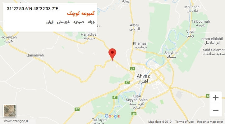 روستای گمبوعه کوچک بر روی نقشه