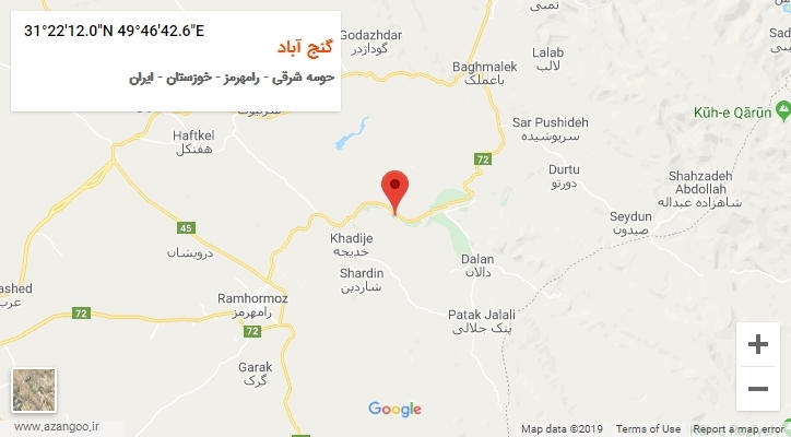 روستای گنج آباد بر روی نقشه
