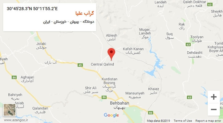 روستای گرآب علیا بر روی نقشه