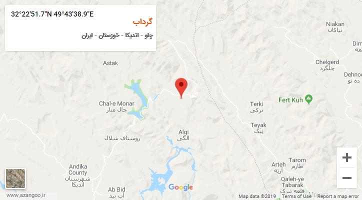 روستای گرداب بر روی نقشه