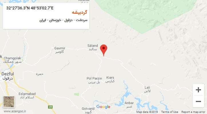 روستای گردبیشه بر روی نقشه