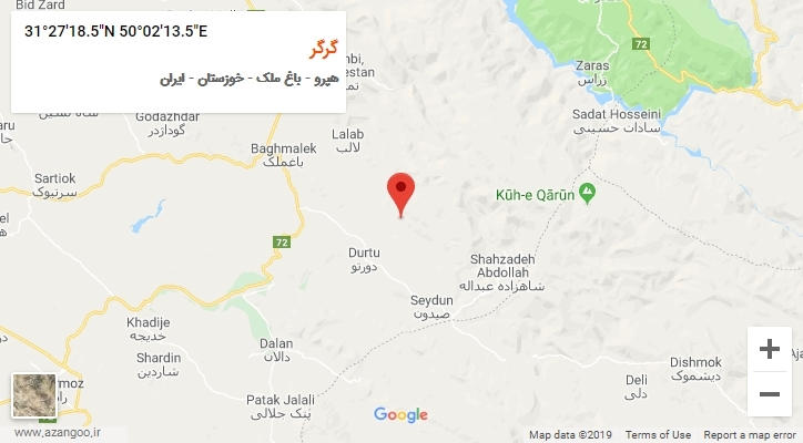 روستای گرگر بر روی نقشه