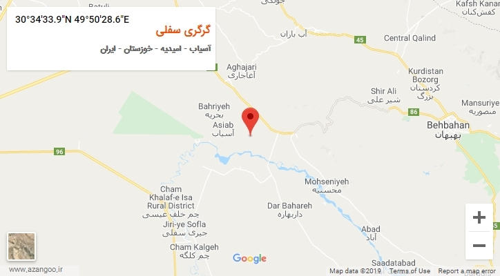 روستای گرگری سفلی بر روی نقشه